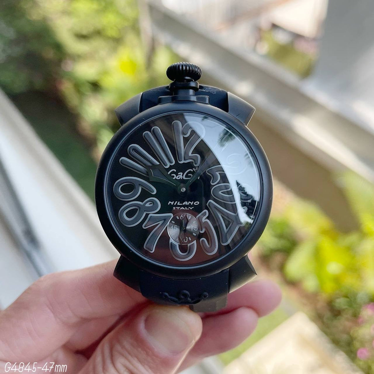 GAGA MILANO PRETO BORRACHA 47MM
