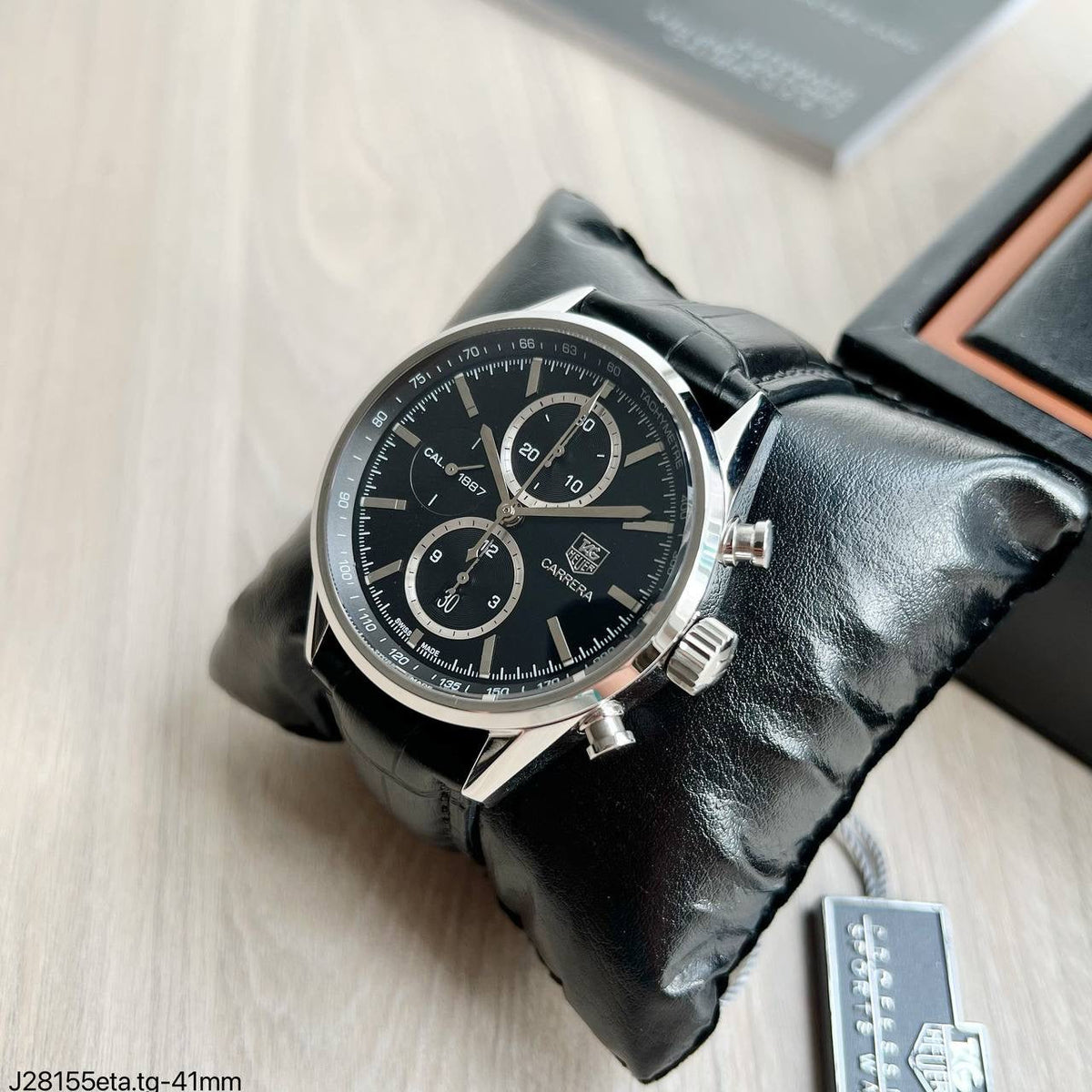 TAG HEUER CARRERA CALIBRE 1887 COURO 43MM SUPER CLONE