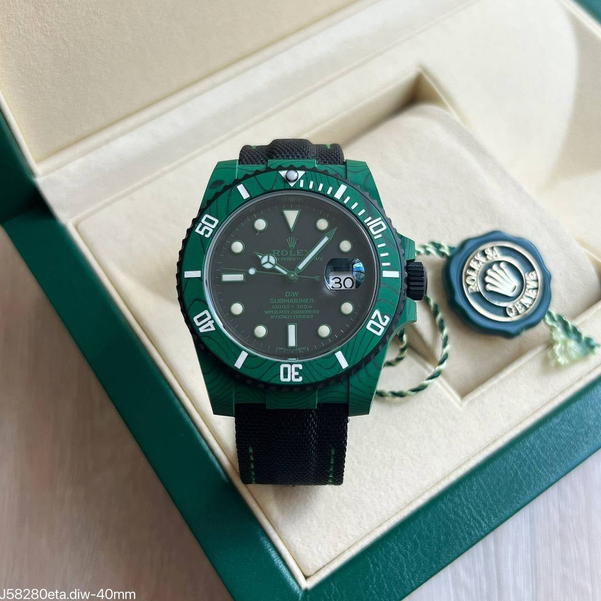 ROLEX SUBMARINER DIW CARBONO VERDE 40MM SUPER CLONE