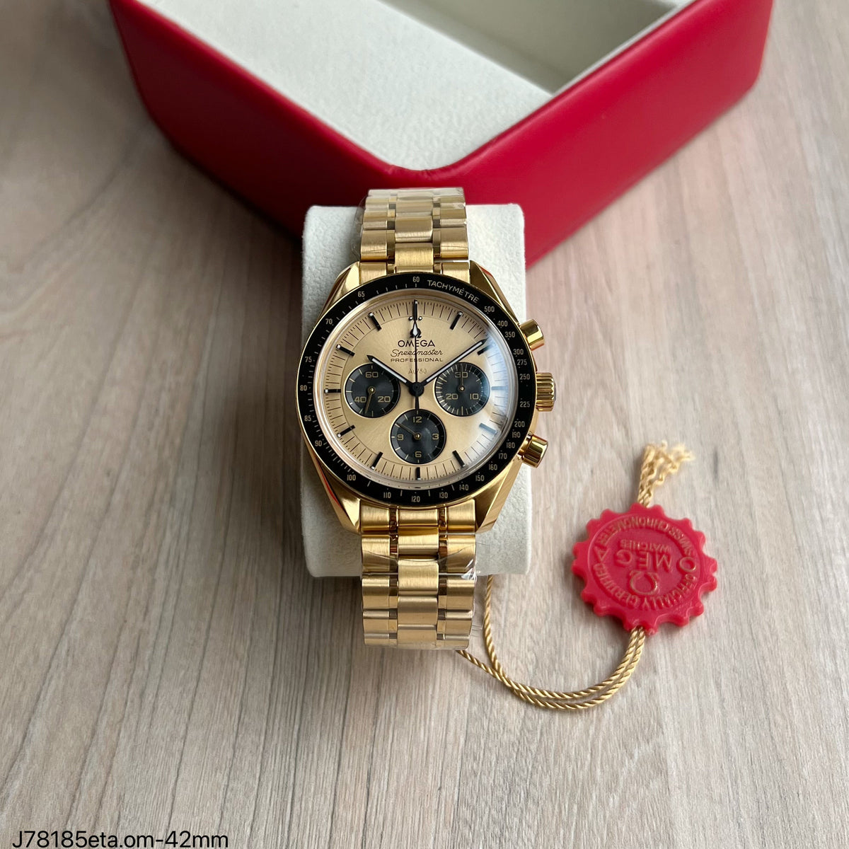 OMEGA SPEEDMASTER MOONWATCH GOLD 42MM SUPER CLONE