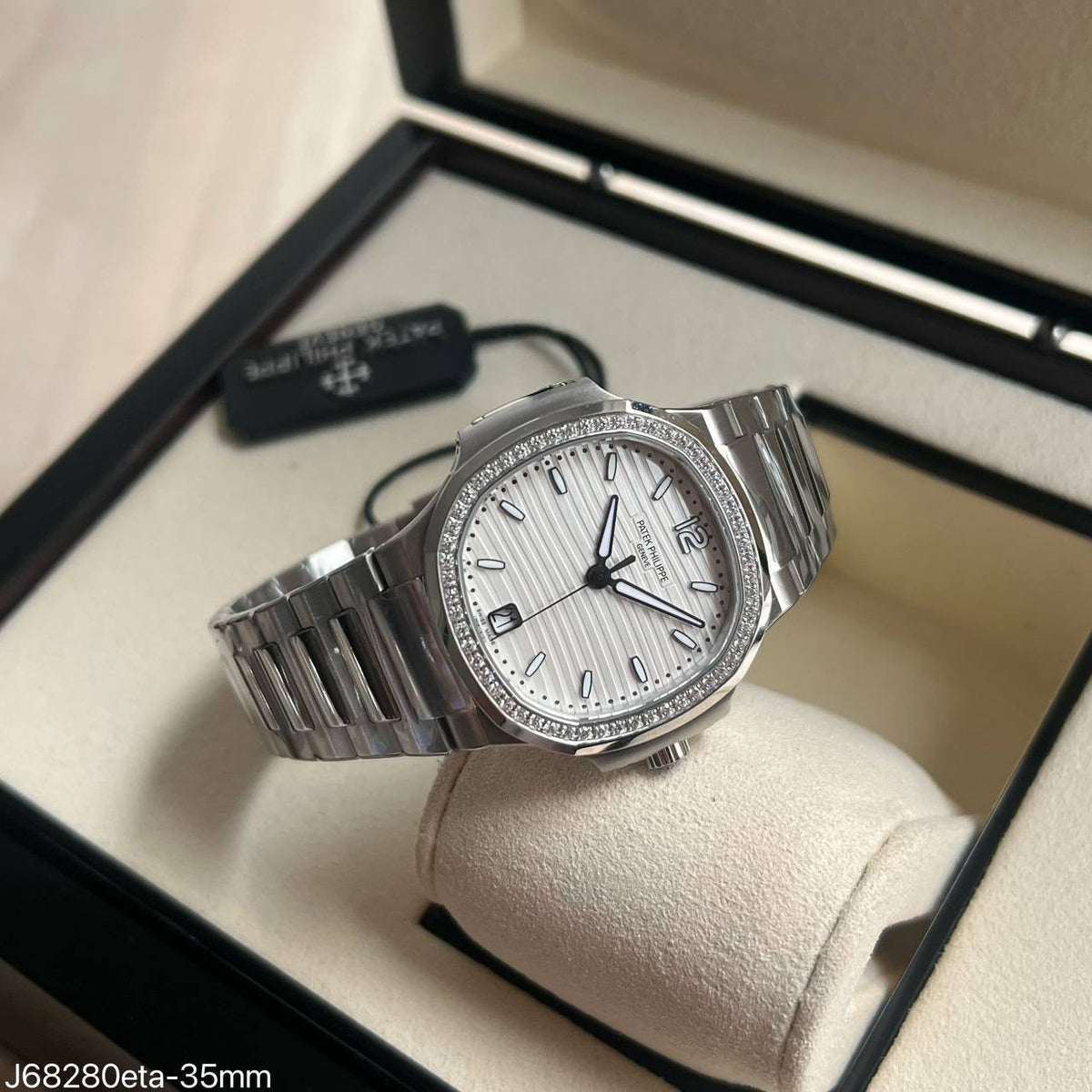 PATEK PHILIPPE NAUTILUS FEMININO Branco COM BRILHANTE ETA J68280 SUPER CLONE