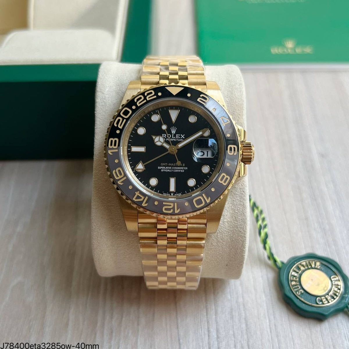 ROLEX GMT MASTER II GOLD ETA 3285 SUPER CLONE