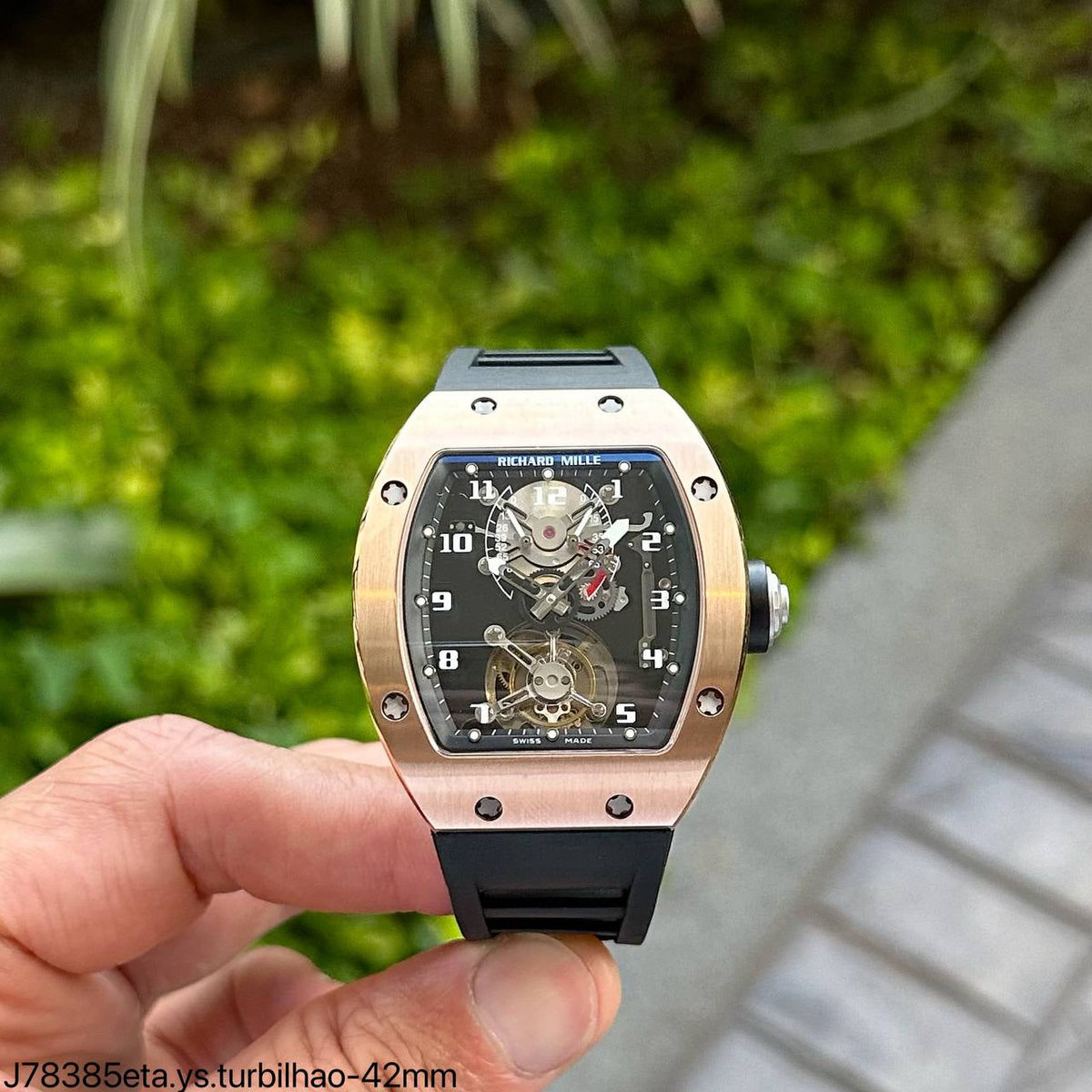 RICHARD MILLE 001 TURBILHÃO ROSÊ ETA J78385ys SUPER CLONE