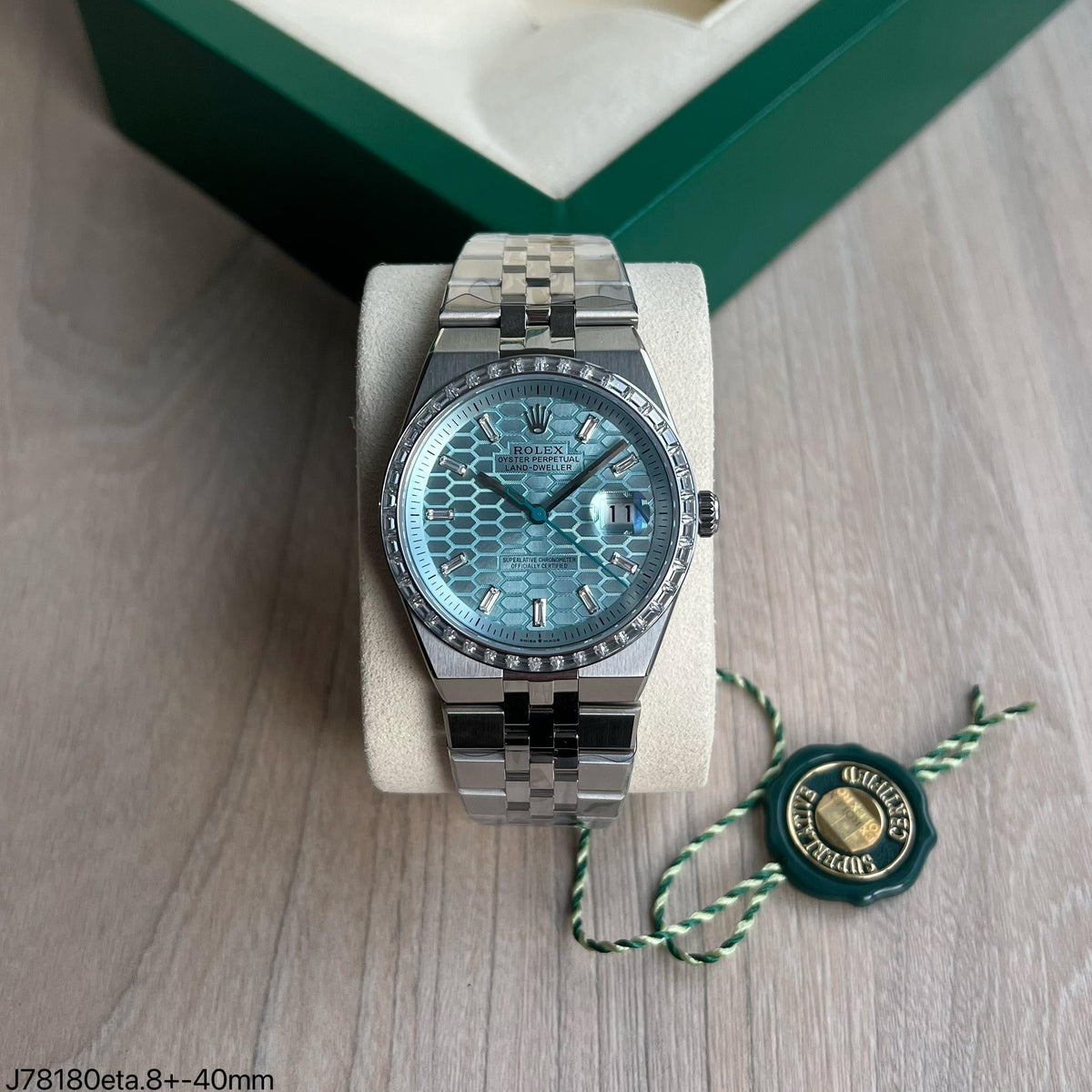 ROLEX LAND DWELLER PRATA BRILHANTE SUPER CLONE