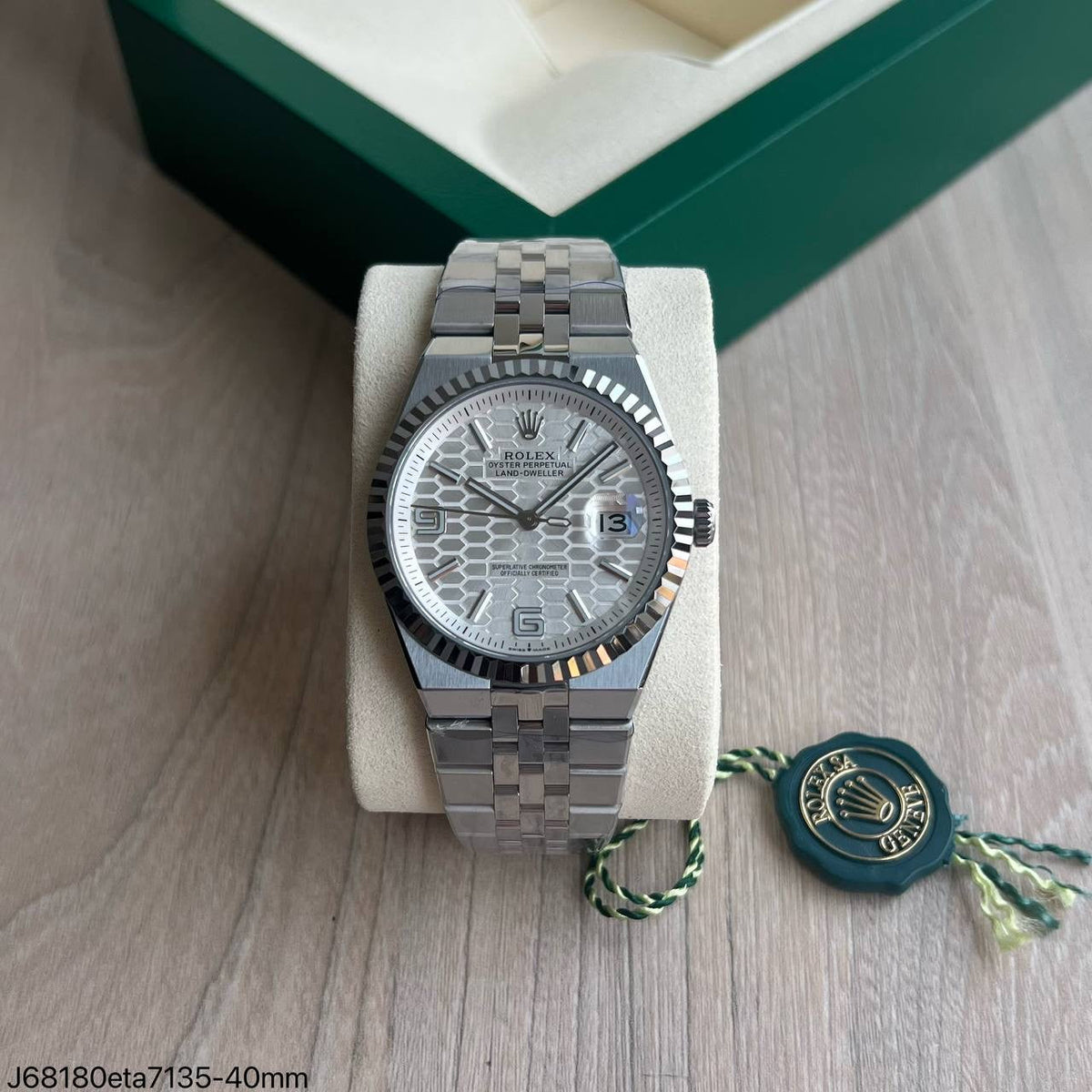 ROLEX LAND DWELLER PRATA BRANCO ETA SUPER CLONE