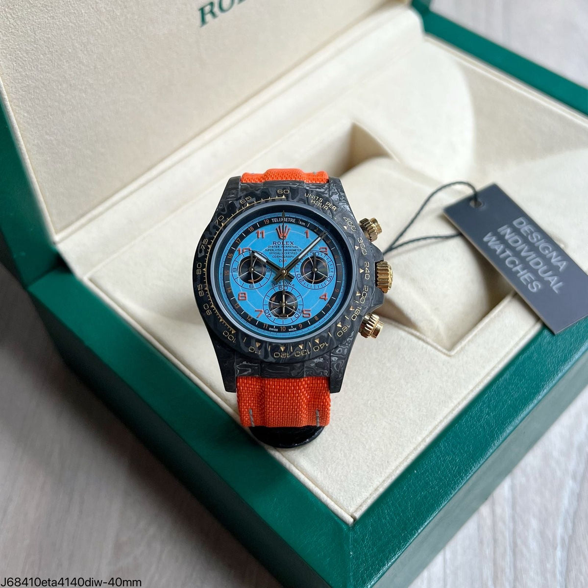 ROLEX DAYTONA DIW CARBONO 40MM AZUL SUPER CLONE