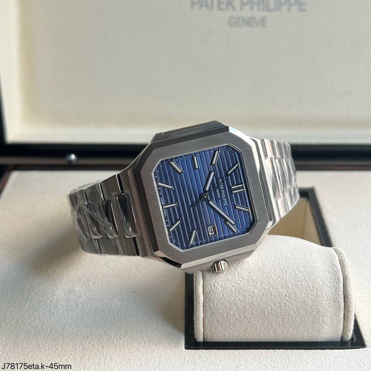 PATEK PHILIPPE CUBITUS 45MM PRATA AZUL SUPER CLONE