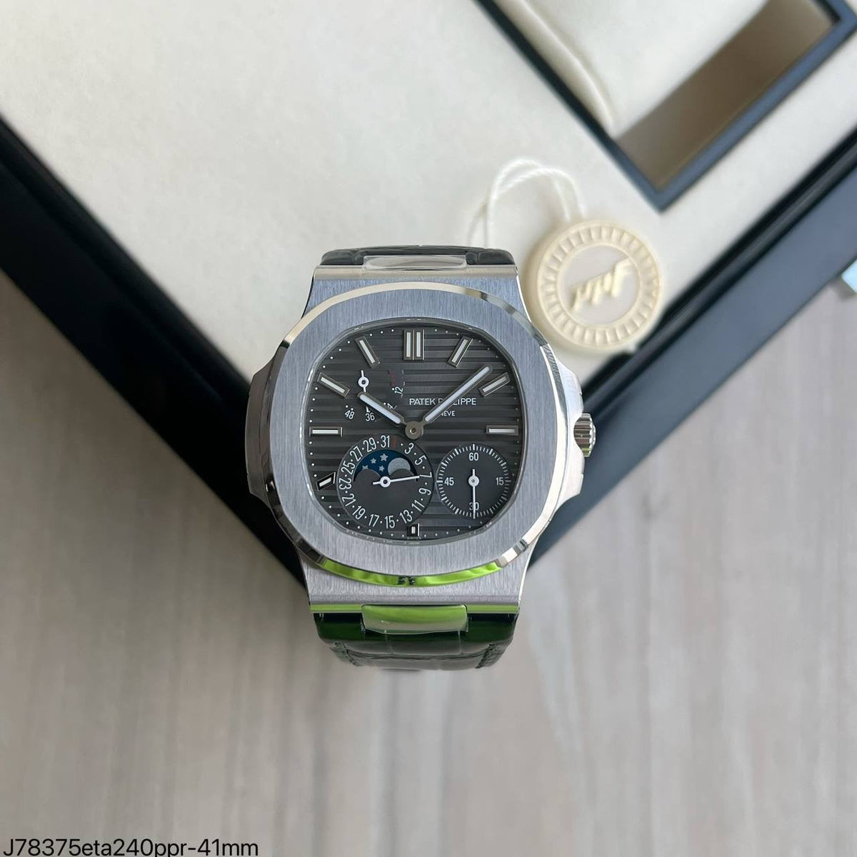 PATEK PHILIPPE NAUTILUS 40MM PRATA CINZA 5712 SUPER CLONE