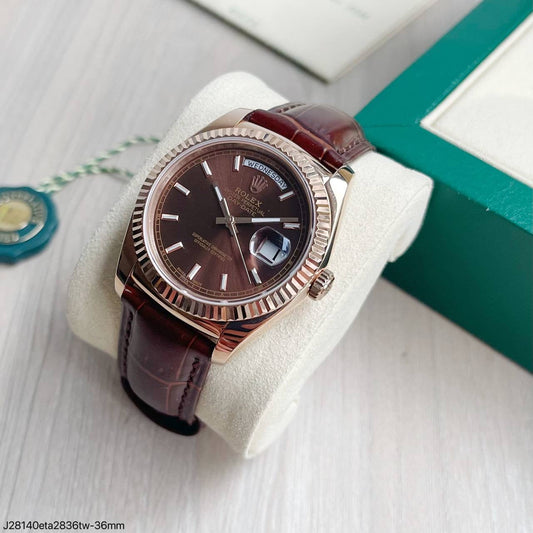 ROLEX DAY-DATE II ROSE MARROM 36MM 118138 SUPER CLONE