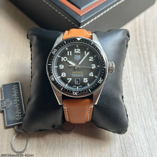 TAG HEUER AUTAVIA COURO 42MM SUPER CLONE
