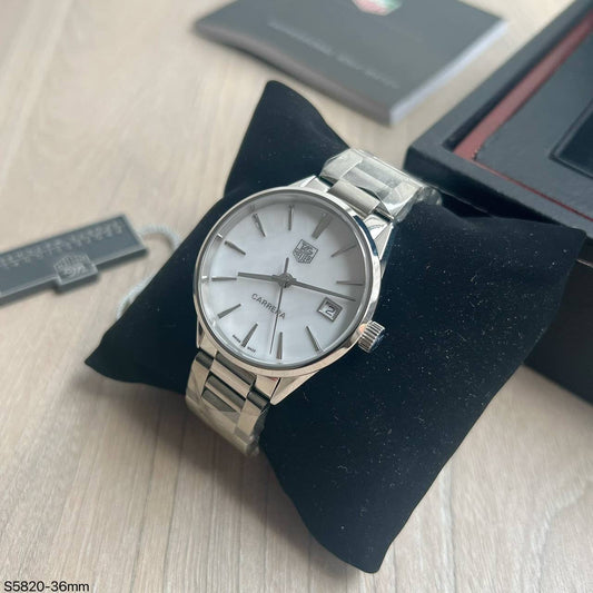 TAG HEUER CARRERA FEMININO PRATA BRANCO 36MM