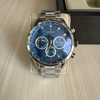 TAG HEUER CARRERA 1969 PRATA AZUL 46MM