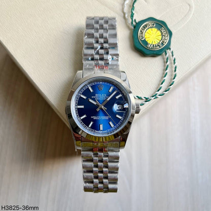 ROLEX DATEJUST PRATA AZUL JUBILEU FEMININO 36MM