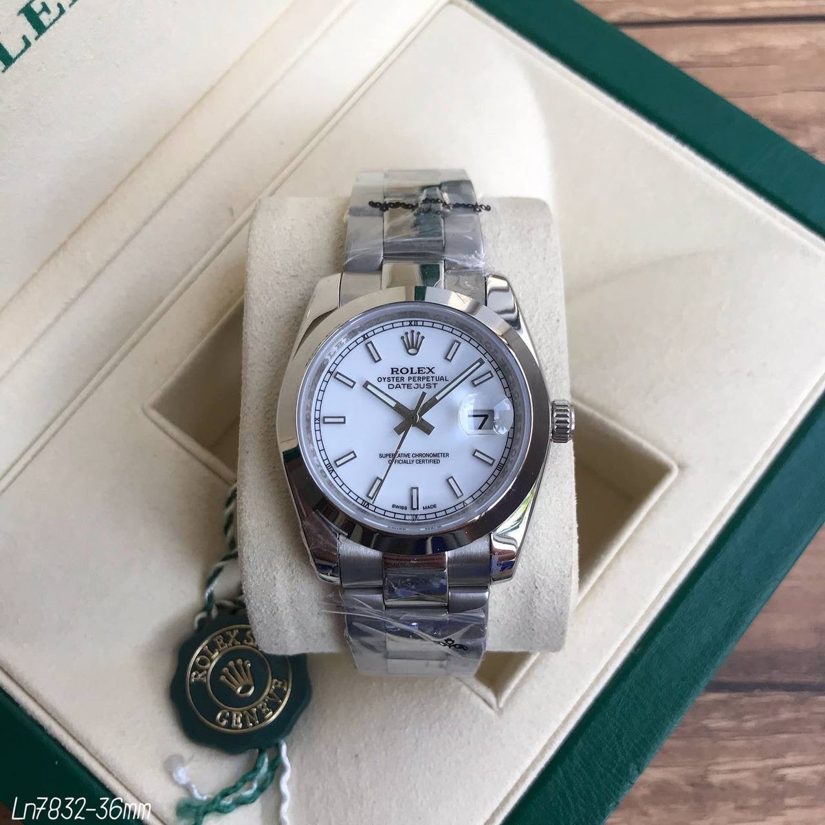 ROLEX DATEJUST PRATA BRANCO FEMININO 36MM