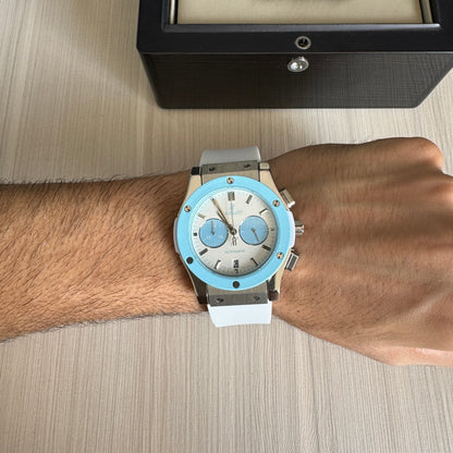 HUBLOT CLASSIC FUSION PRATA AZUL 42MM