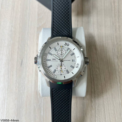 IWC AQUATIMER PRATA BRANCO 44MM