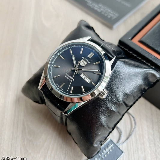 TAG HEUER CARRERA CAL 5 PRATA CINZA AUTOMATICO 41MM