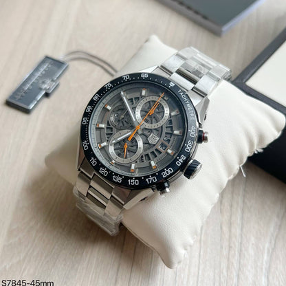 TAG HEUER CARRERA 01 PRATA CINZA 45MM