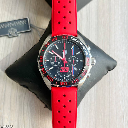 TAG HEUER F1 FORMULA 1 PRATA VERMELHO 43MM
