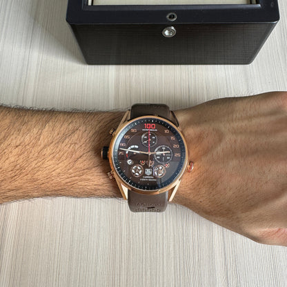 TAG HEUER CARRERA ROSE MARROM 46MM