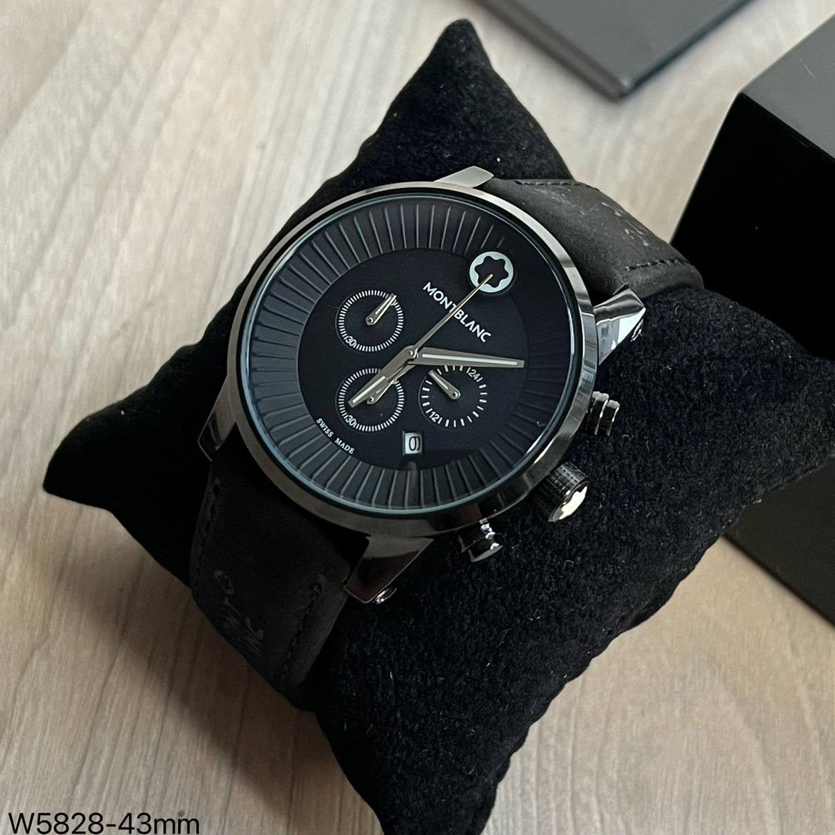 MONT BLANC PRETO COURO 43MM