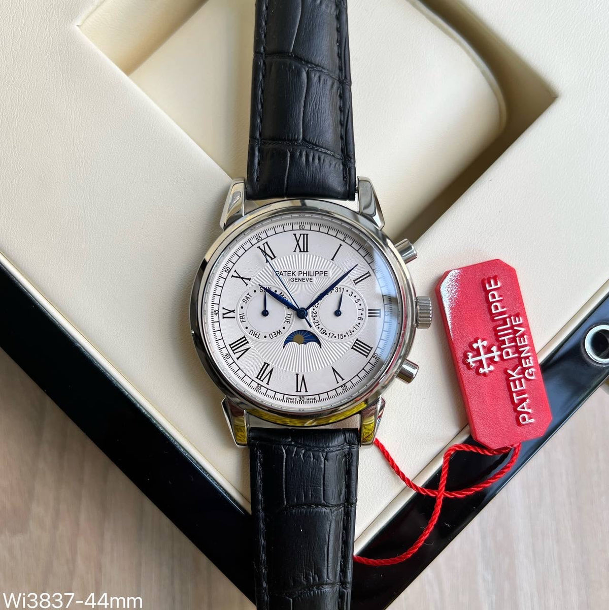 PATEK PHILIPPE PRATA COURO AUTOMATICO 41MM