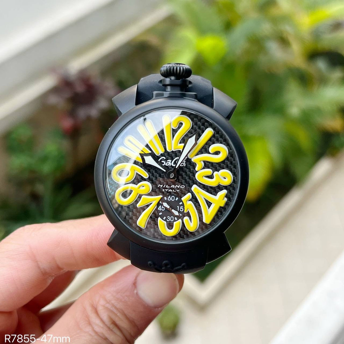 GAGA MILANO PRETO AMARELO BORRACHA 47MM