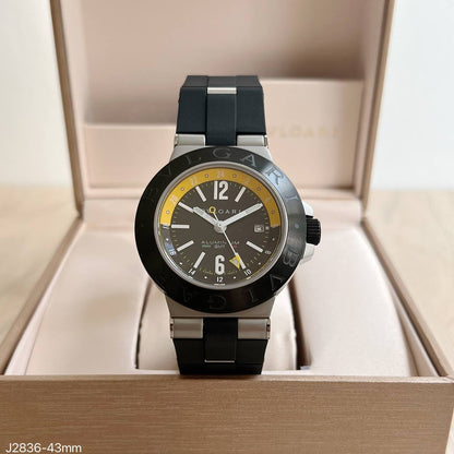 BVLGARI ALUMINIUM GMT PRATA AMARELO AUTOMÁTICO 44MM