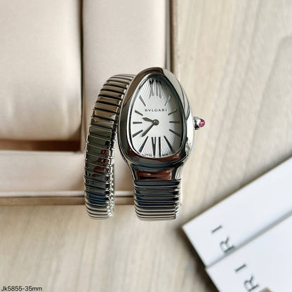 BVLGARI SERPENTE PRATA BRANCO 1 VOLTA  23MM X 35MM FEMININO