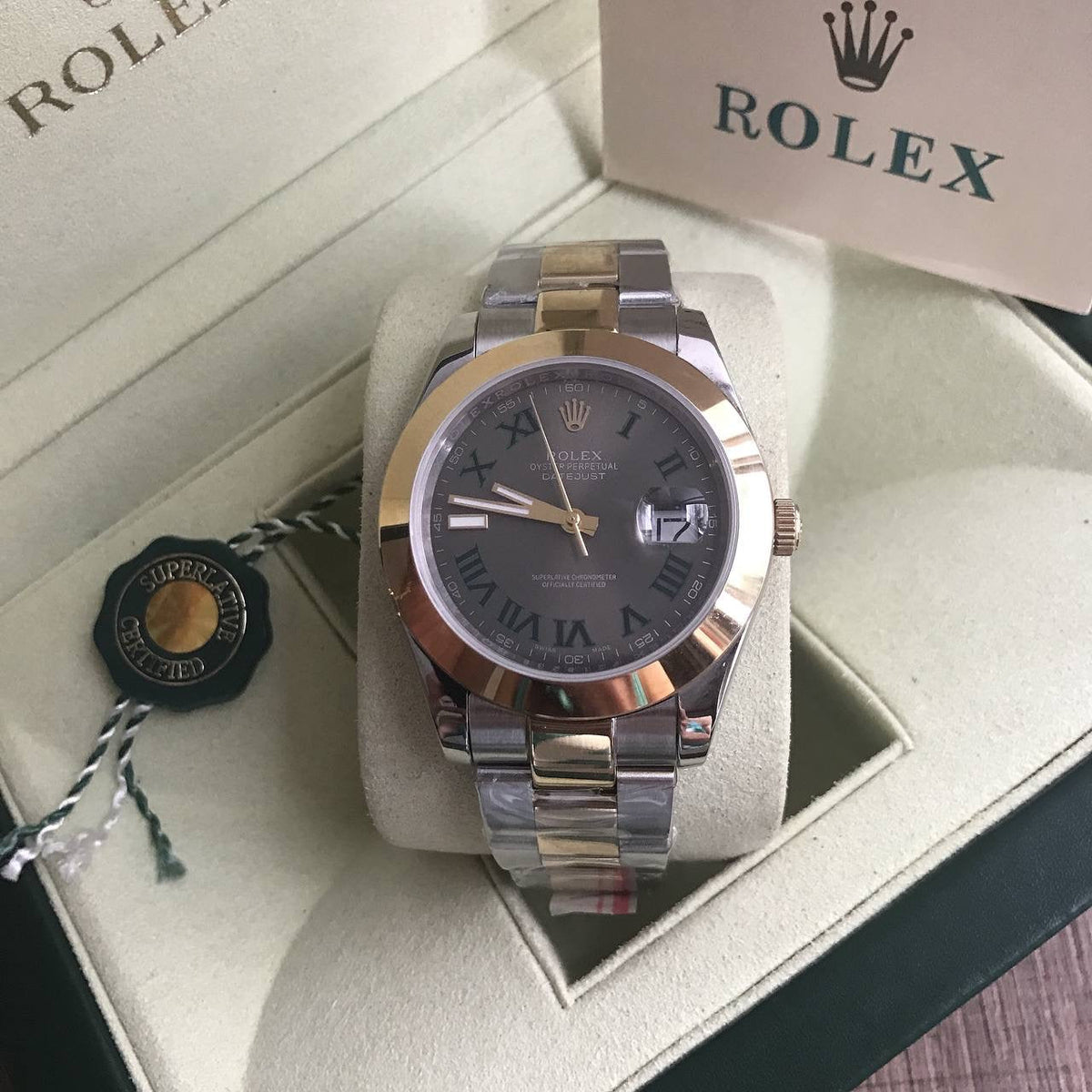 ROLEX DATEJUST MISTO CINZA 41MM
