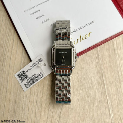 CARTIER PANTHERE PRATA PRETO SMALL  22MM X 30MM FEMININO