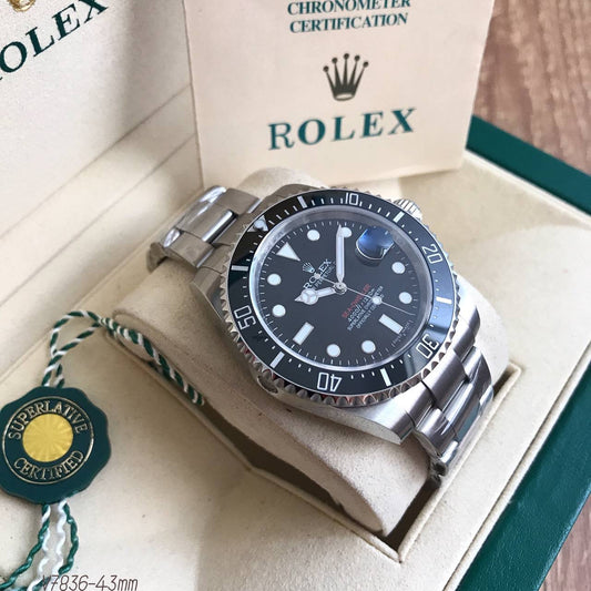 ROLEX SEA-DWELLER PRATA PRETO 42MM