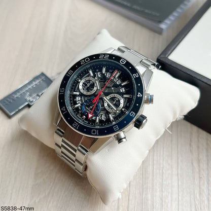 TAG HEUER CARRERA 03 PRATA AZUL 47MM
