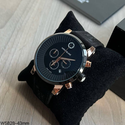 MONT BLANC ROSE PRETO COURO 43MM