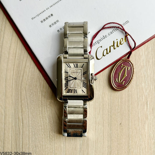 CARTIER TANK PRATA 30MM X 38MM FEMININO