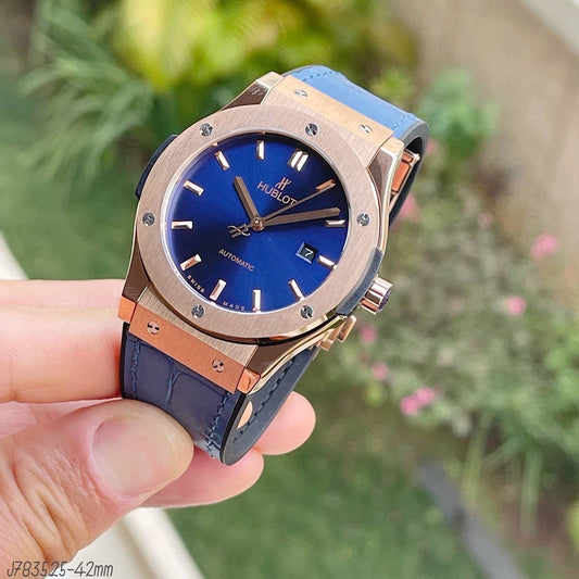 HUBLOT CLASSIC FUSION ROSE COURO AZUL AUTOMÁTICO 44MM