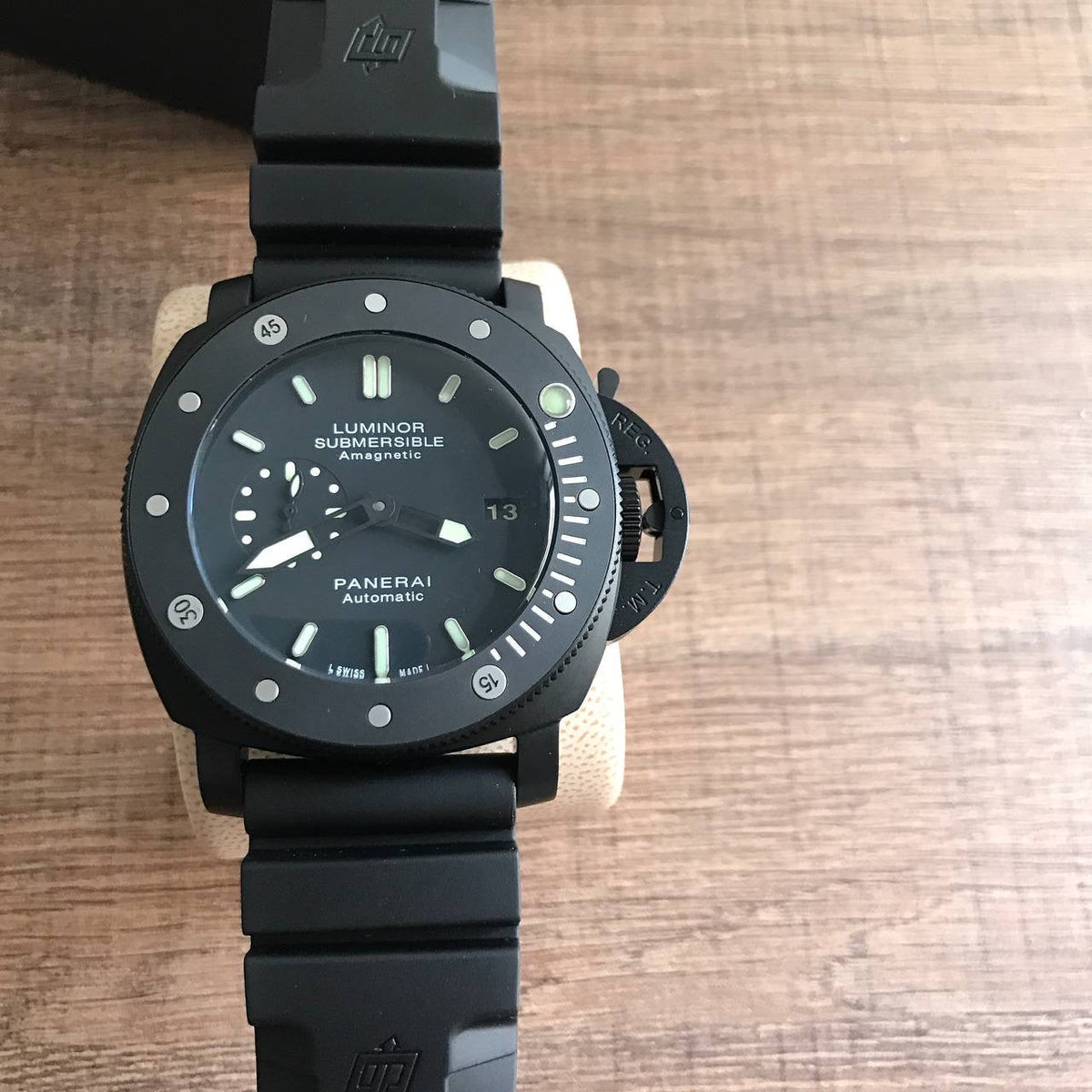 PANERAI SUBMERSIBLE AMAGNETIC  PRETO BORRACHA 47MM