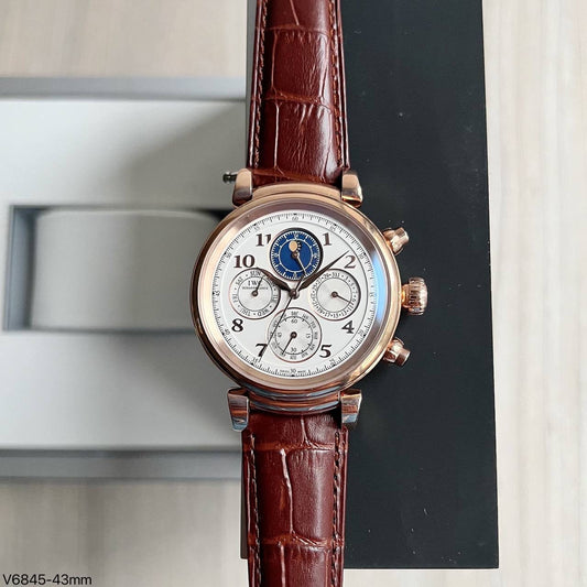 IWC DA VINCI ROSE BRANCO COURO 43MM