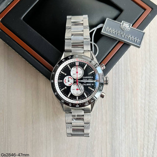 TAG HEUER CARRERA CAL 16 PRATA 47MM