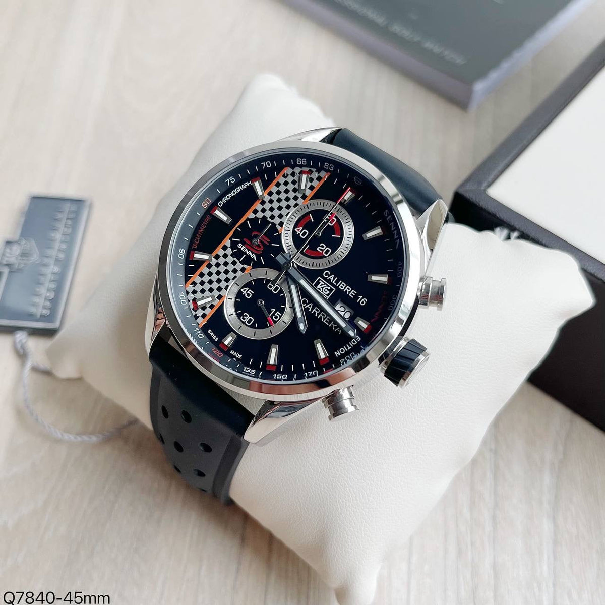 TAG HEUER CARRERA CALIBRE 16 PRATA BORRACHA 45MM