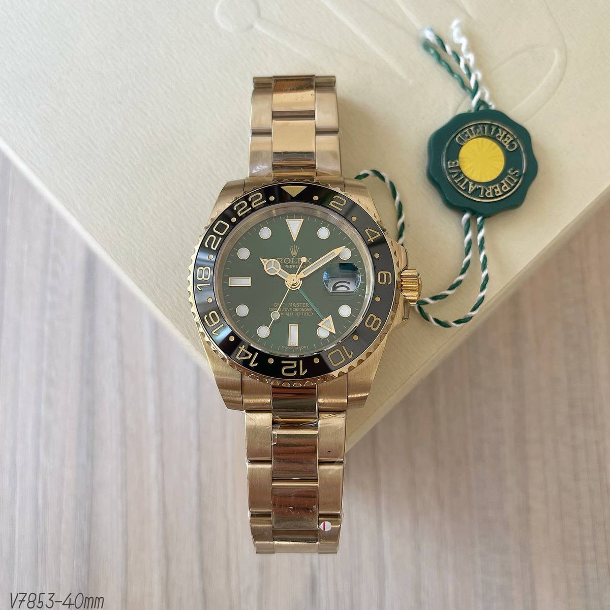 ROLEX GMT MASTER II DOURADO VERDE 40MM