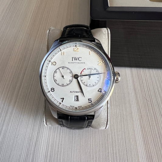 IWC PORTUGUESE PRATA BRANCO COURO AUTOMÁTICO 42MM