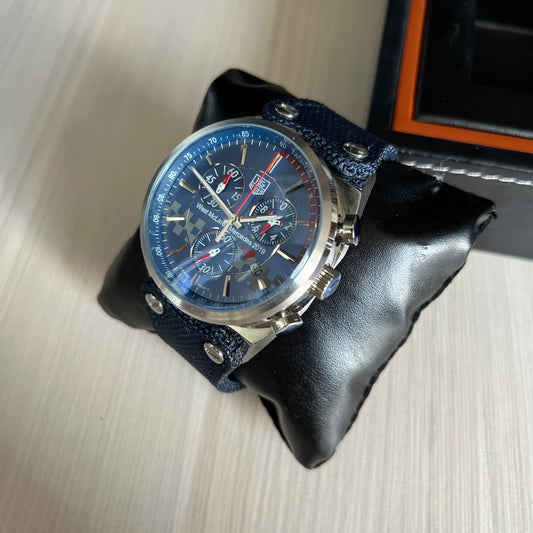 TAG HEUER MCLAREN PRATA AZUL NYLON 45MM