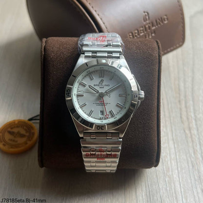BREITLING CHRONOMAT PRATA BRANCO 41MM SUPER CLONE