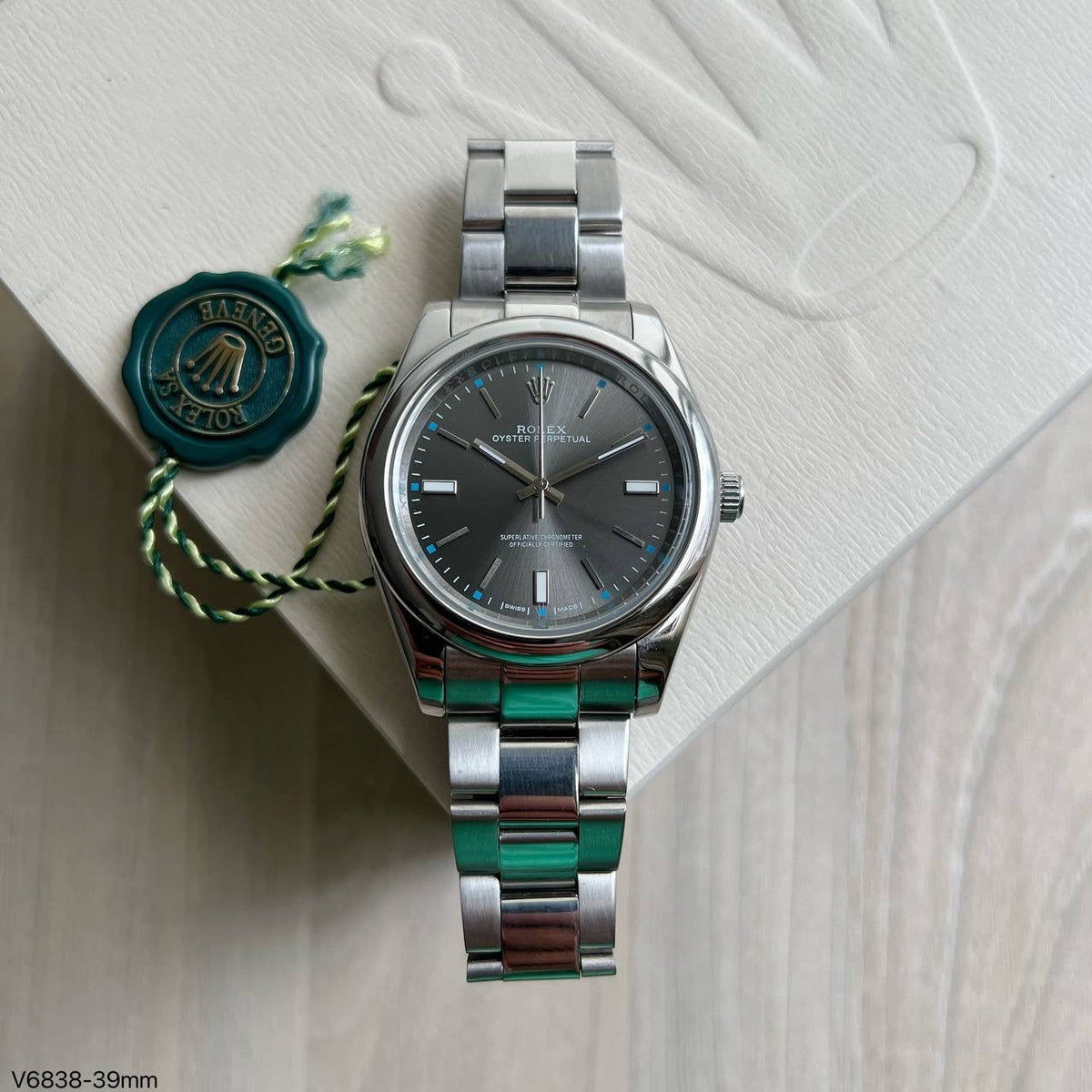 ROLEX OYSTER PRATA CINZA 39MM