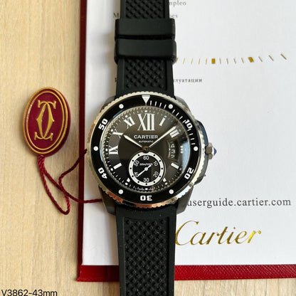 CARTIER DIVER PRETO BORRACHA 43MM