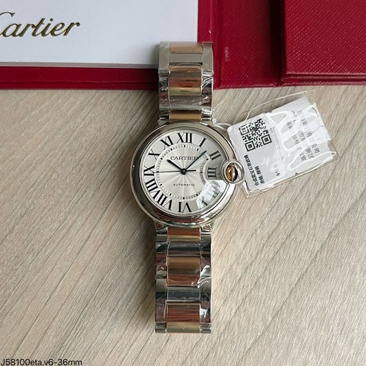 CARTIER BALLON BLEU PRATA ROSE AUTOMÁTICO 36MM FEMININO