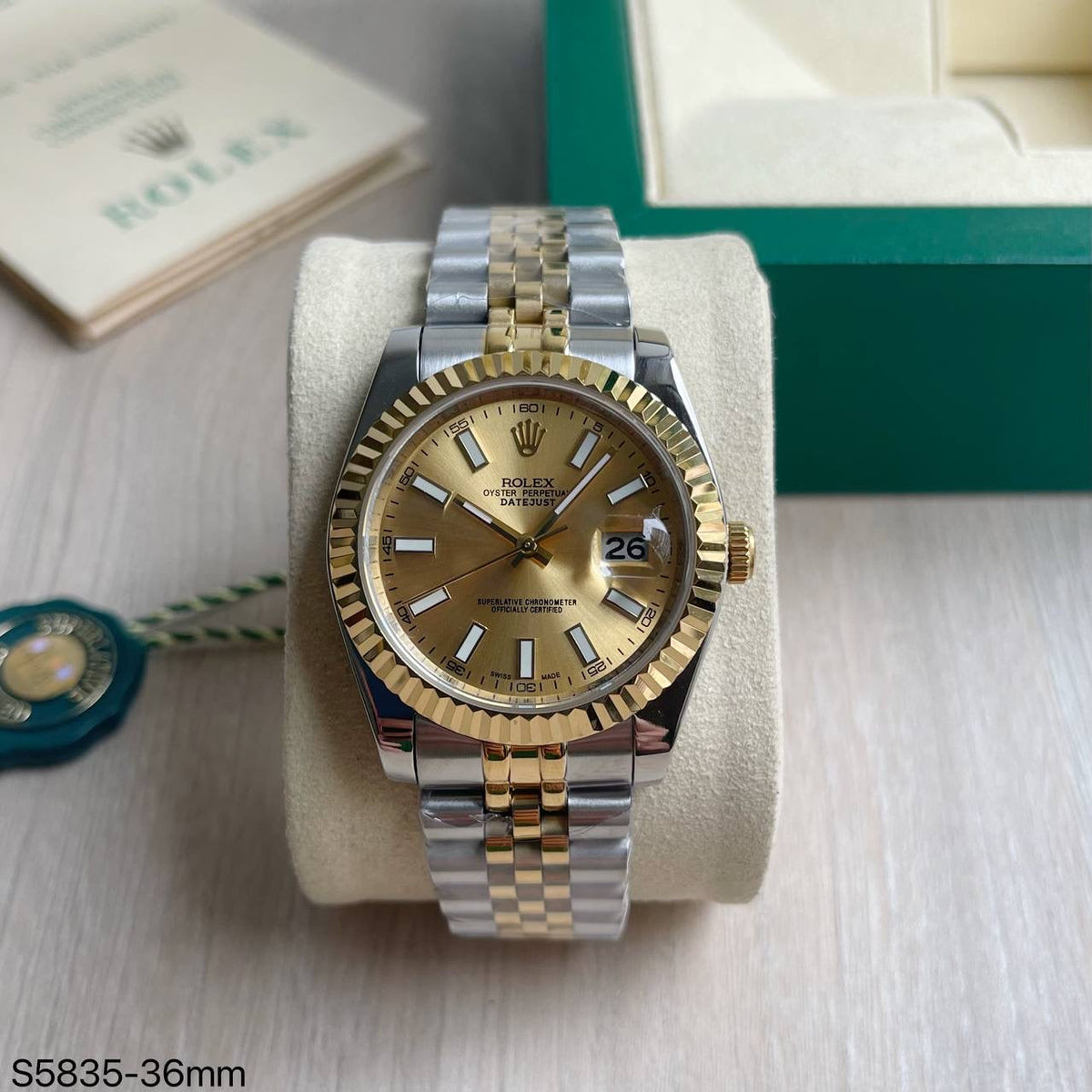ROLEX DATEJUST MISTO DOURADO JUBILEU FEMININO 36MM