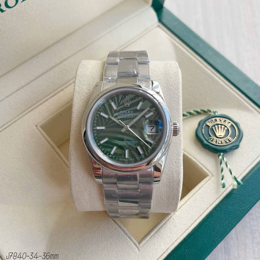 ROLEX DATEJUST PRATA VERDE FEMININO 36MM