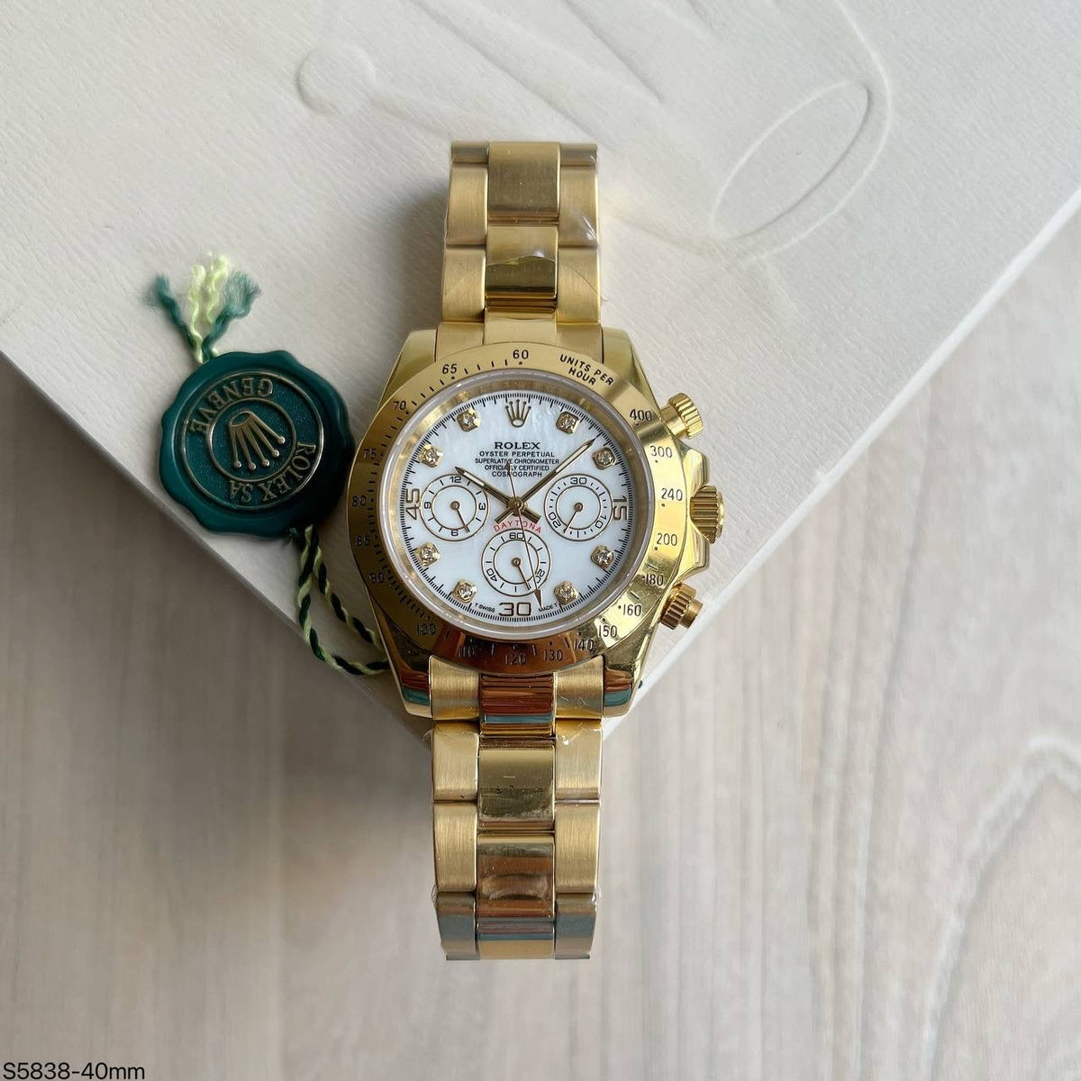 ROLEX DAYTONA DOURADO BRANCO BRILHANTE 40MM